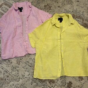 Lot of two women’s linen tops size small